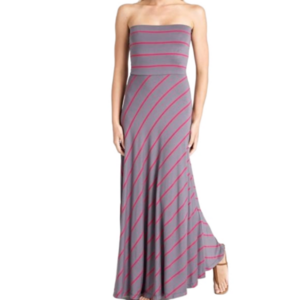 New Laila Jayde Gray Pink Strapless Dress S NWT